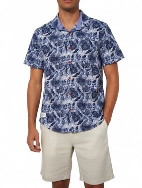 A Fish Named Fred Jungle Elephant Print Shirt Slim Fit Tropical Resort Men’s S